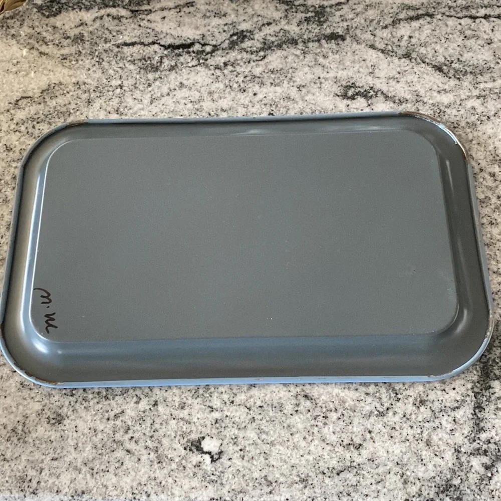 Vintage MCM Blue Tole Tray!